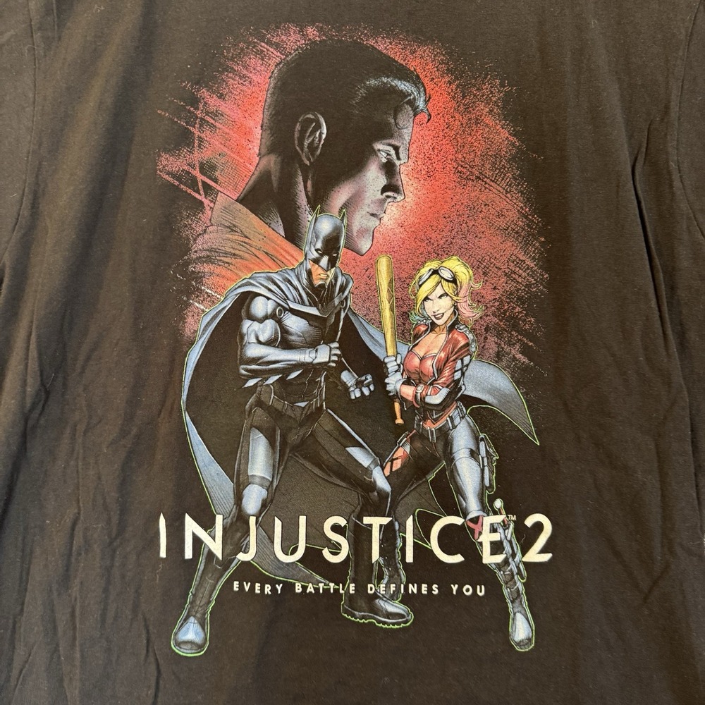 INJUSTICE 2 T SHIRT MENS XL BATMAN SUPERMAN DC COMICS LOOTCRATE BLACK - Picture 2 of 6